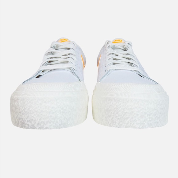 Nike Women's White & Yellow Platform Sneakers - Picture 8 of 13